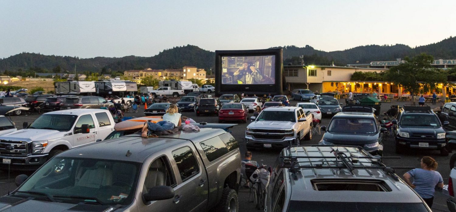 Outdoor movie drive-in in Cloverdale